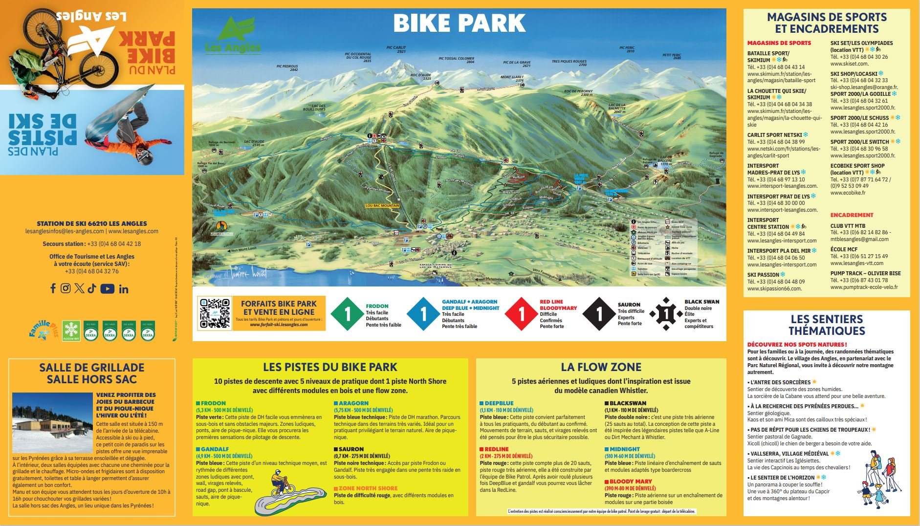 Plan du Bike Park VTT de Les Angles