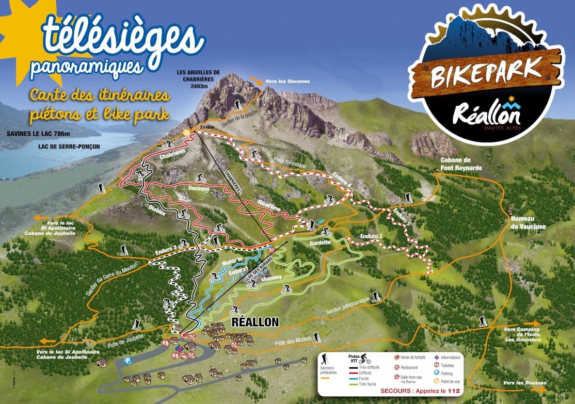 Plan du Bike Park VTT de Réallon