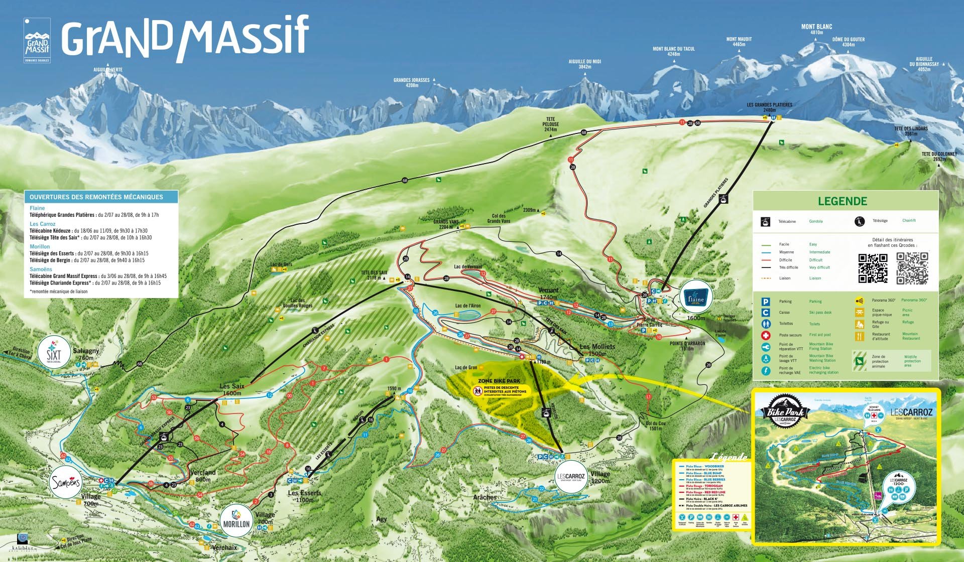 Plan du Bike Park VTT de Samoëns