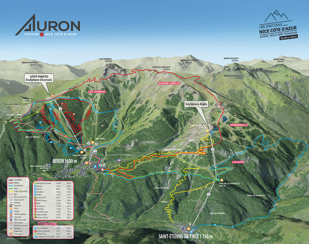 Plan du Bike Park VTT de Auron