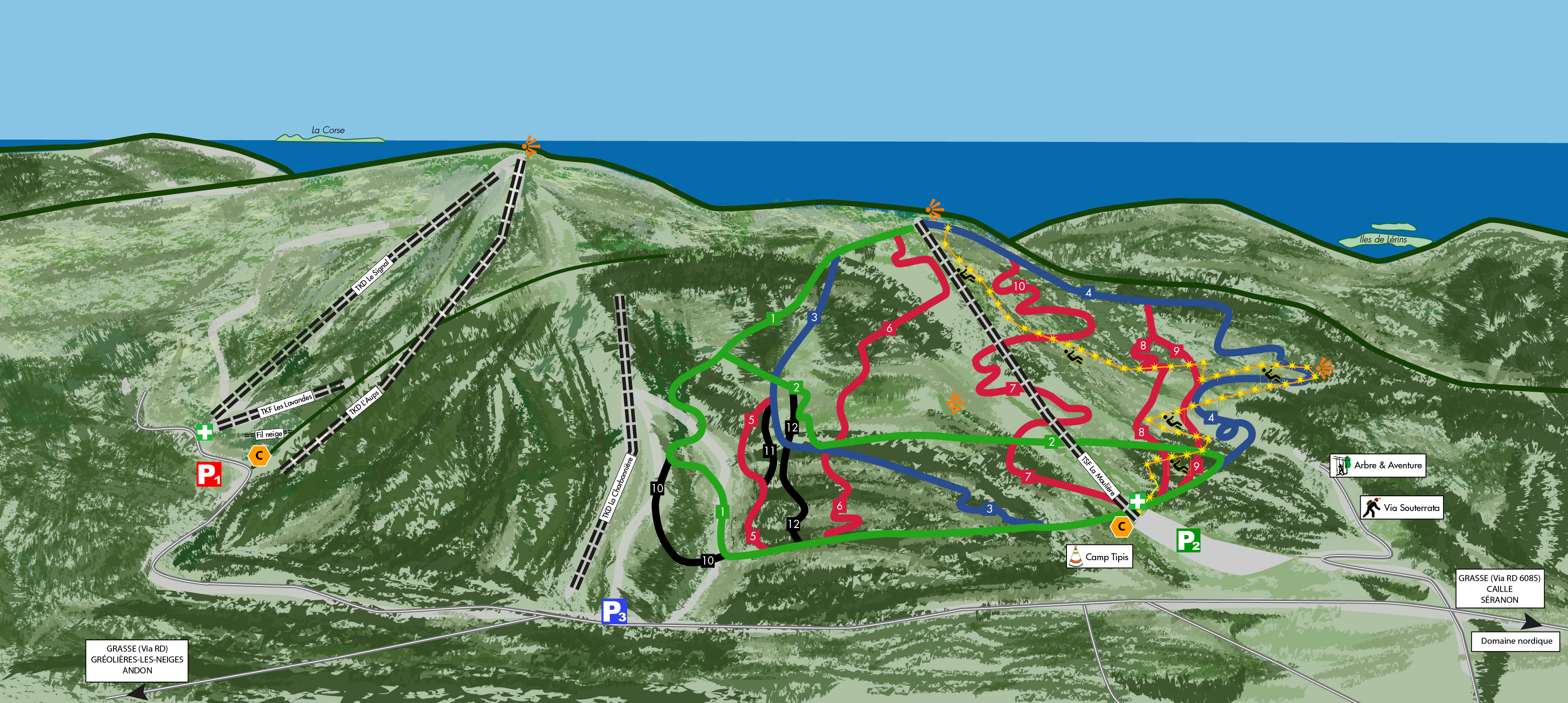 Plan du Bike Park VTT de La Moulière