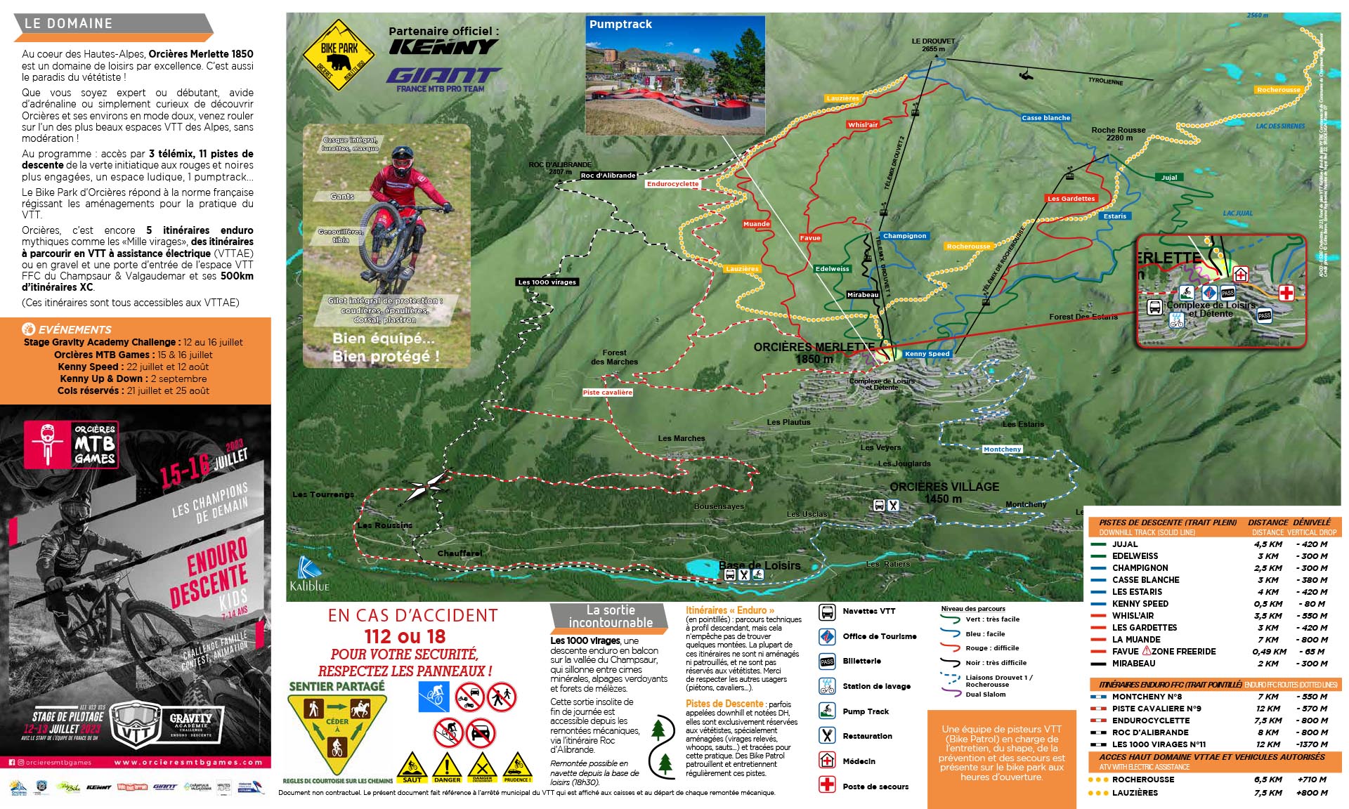 Plan du Bike Park VTT de Orcières-Merlette